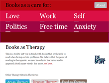 Tablet Screenshot of booksastherapy.com